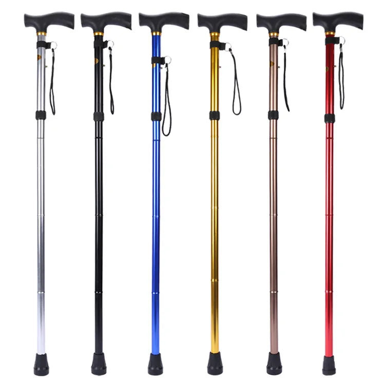 Adjustable Walking sticks in a row